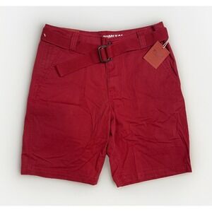 Mossimo Supply Co Flat Front Red Cotton Short Stretch 10" Inseam Mens Size 32W
